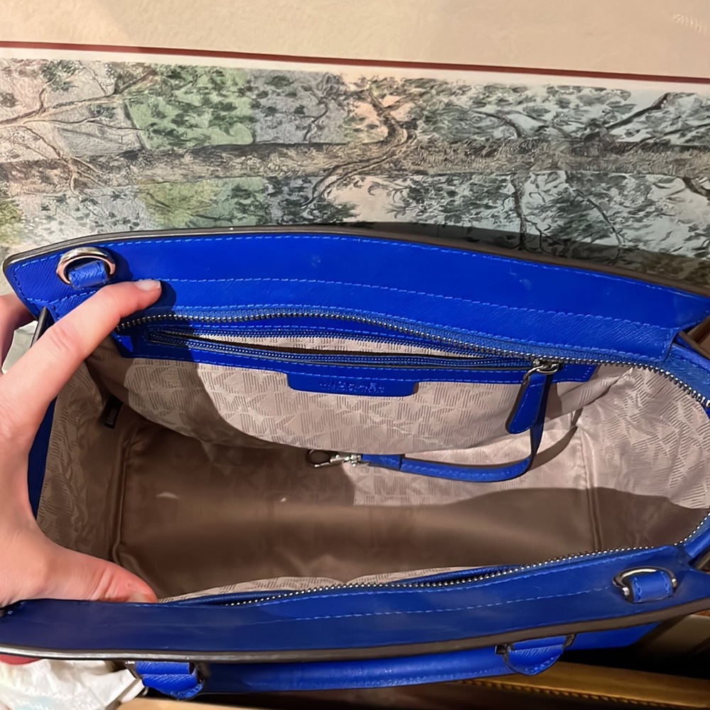 Gently used-like new Michael Kors blue purse. Shoulder strap not included. - Picture 3 of 3